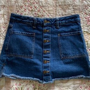 Denim button up skort